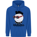 Baseball Punk Rocker Mens 80% Cotton Hoodie Royal Blue