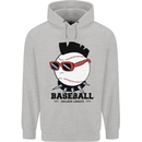 Baseball Punk Rocker Mens 80% Cotton Hoodie Sports Grey