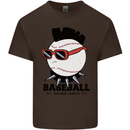 Baseball Punk Rocker Mens Cotton T-Shirt Tee Top Dark Chocolate