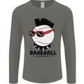 Baseball Punk Rocker Mens Long Sleeve T-Shirt Charcoal