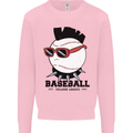 Baseball Punk Rocker Mens Sweatshirt Jumper Light Pink