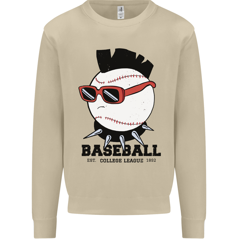 Baseball Punk Rocker Mens Sweatshirt Jumper Sand