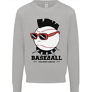Baseball Punk Rocker Mens Sweatshirt Jumper Sports Grey