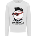 Baseball Punk Rocker Mens Sweatshirt Jumper White