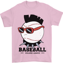 Baseball Punk Rocker Mens T-Shirt 100% Cotton Light Pink