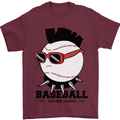 Baseball Punk Rocker Mens T-Shirt 100% Cotton Maroon