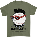 Baseball Punk Rocker Mens T-Shirt 100% Cotton Military Green