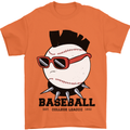 Baseball Punk Rocker Mens T-Shirt 100% Cotton Orange