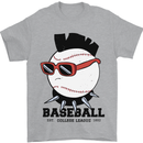 Baseball Punk Rocker Mens T-Shirt 100% Cotton Sports Grey