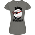 Baseball Punk Rocker Womens Petite Cut T-Shirt Charcoal