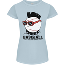 Baseball Punk Rocker Womens Petite Cut T-Shirt Light Blue