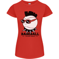 Baseball Punk Rocker Womens Petite Cut T-Shirt Red