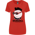 Baseball Punk Rocker Womens Wider Cut T-Shirt Red