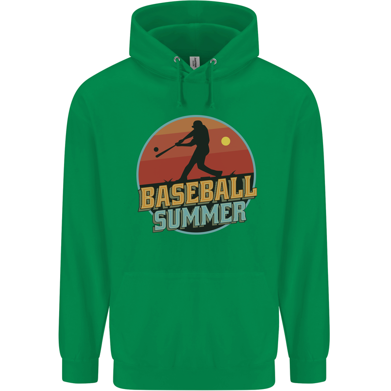 Baseball Summer Childrens Kids Hoodie Irish Green