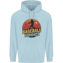 Baseball Summer Childrens Kids Hoodie Light Blue