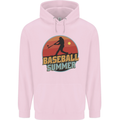 Baseball Summer Childrens Kids Hoodie Light Pink