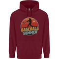 Baseball Summer Childrens Kids Hoodie Maroon