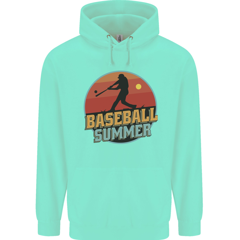 Baseball Summer Childrens Kids Hoodie Peppermint