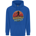 Baseball Summer Childrens Kids Hoodie Royal Blue