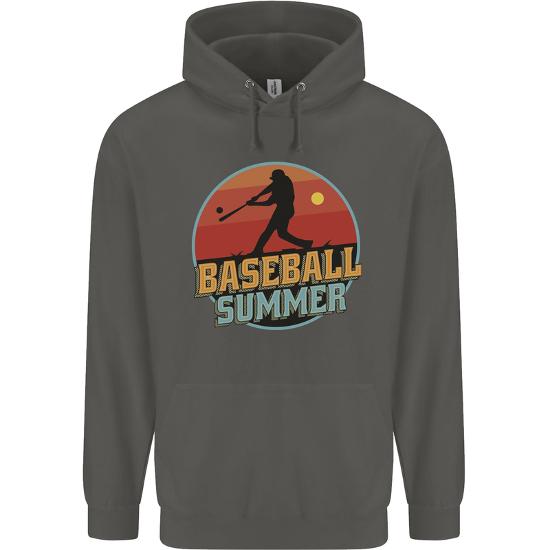 Baseball Summer Childrens Kids Hoodie Storm Grey