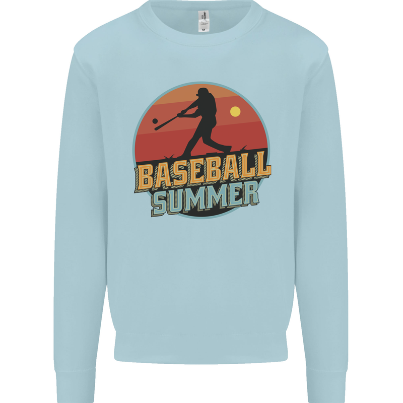 Baseball Summer Kids Sweatshirt Jumper Light Blue