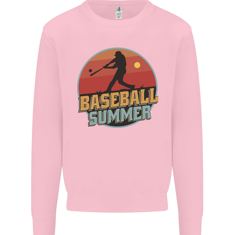 Baseball Summer Kids Sweatshirt Jumper Light Pink