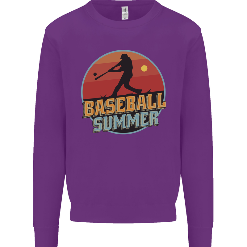 Baseball Summer Kids Sweatshirt Jumper Purple