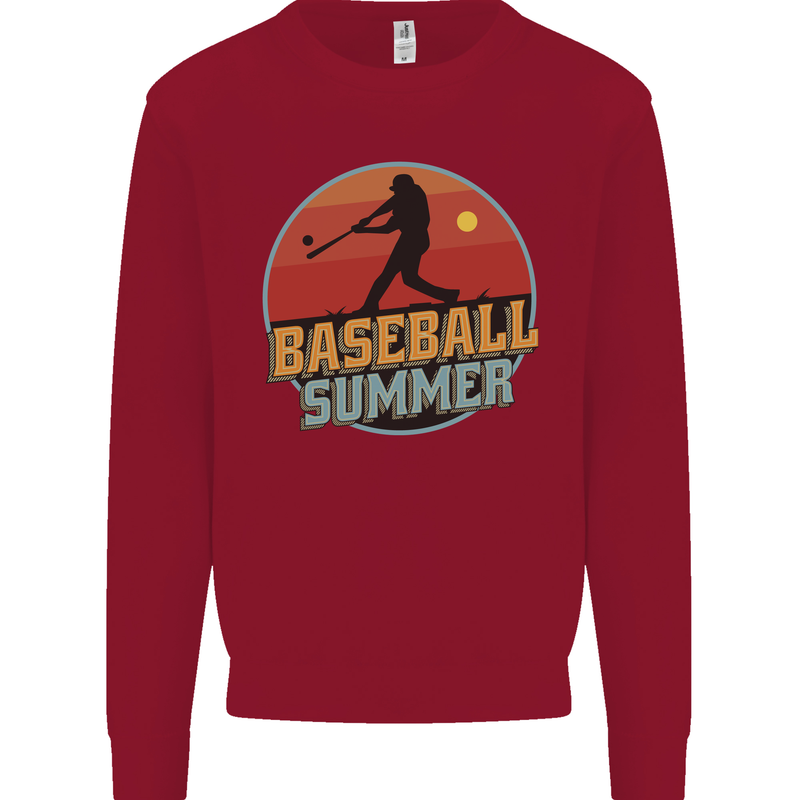 Baseball Summer Kids Sweatshirt Jumper Red