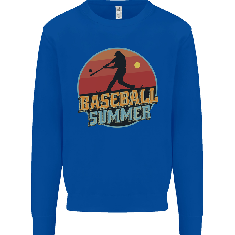 Baseball Summer Kids Sweatshirt Jumper Royal Blue