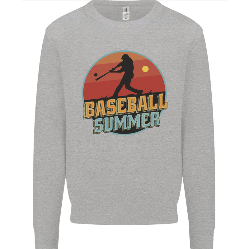 Baseball Summer Kids Sweatshirt Jumper Sports Grey