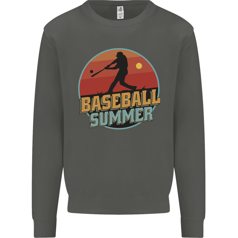 Baseball Summer Kids Sweatshirt Jumper Storm Grey