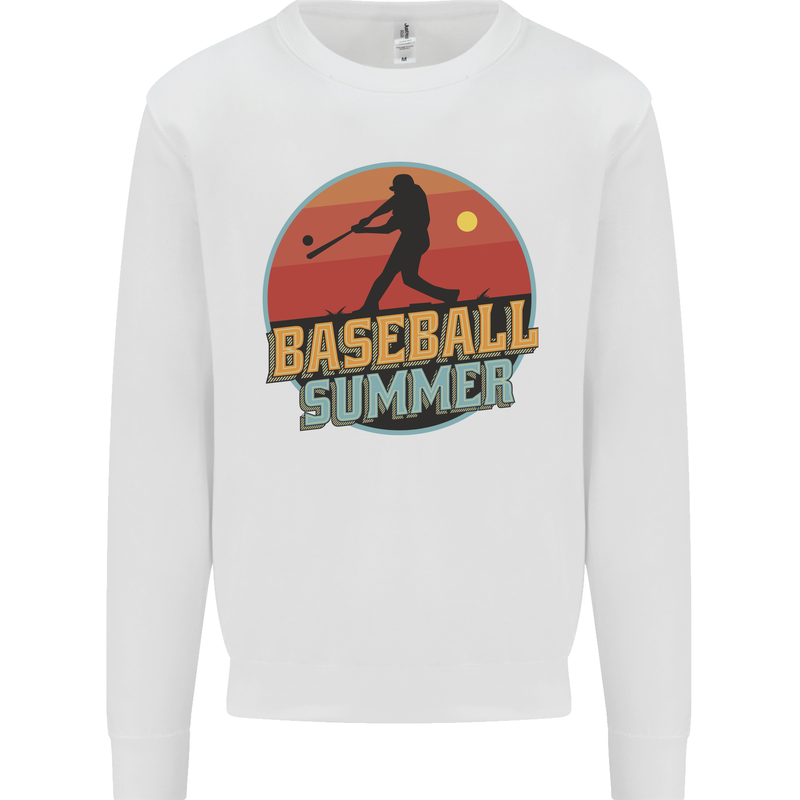 Baseball Summer Kids Sweatshirt Jumper White