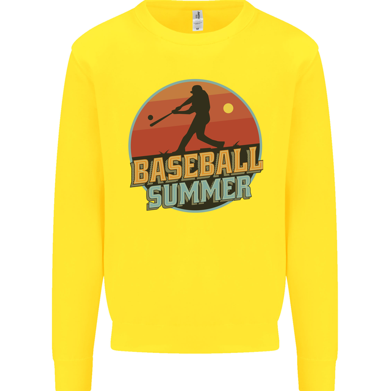 Baseball Summer Kids Sweatshirt Jumper Yellow