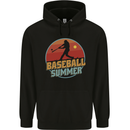 Baseball Summer Mens 80% Cotton Hoodie Black