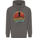 Baseball Summer Mens 80% Cotton Hoodie Charcoal