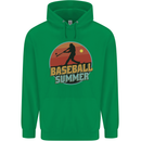 Baseball Summer Mens 80% Cotton Hoodie Irish Green