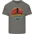 Baseball Summer Mens Cotton T-Shirt Tee Top Charcoal