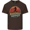 Baseball Summer Mens Cotton T-Shirt Tee Top Dark Chocolate