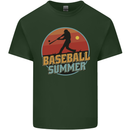 Baseball Summer Mens Cotton T-Shirt Tee Top Forest Green