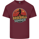 Baseball Summer Mens Cotton T-Shirt Tee Top Maroon