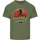 Baseball Summer Mens Cotton T-Shirt Tee Top Military Green