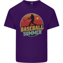 Baseball Summer Mens Cotton T-Shirt Tee Top Purple