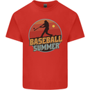 Baseball Summer Mens Cotton T-Shirt Tee Top Red