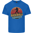 Baseball Summer Mens Cotton T-Shirt Tee Top Royal Blue