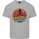 Baseball Summer Mens Cotton T-Shirt Tee Top Sports Grey