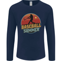 Baseball Summer Mens Long Sleeve T-Shirt Navy Blue