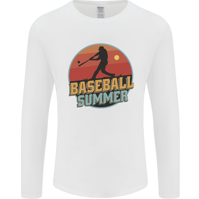 Baseball Summer Mens Long Sleeve T-Shirt White