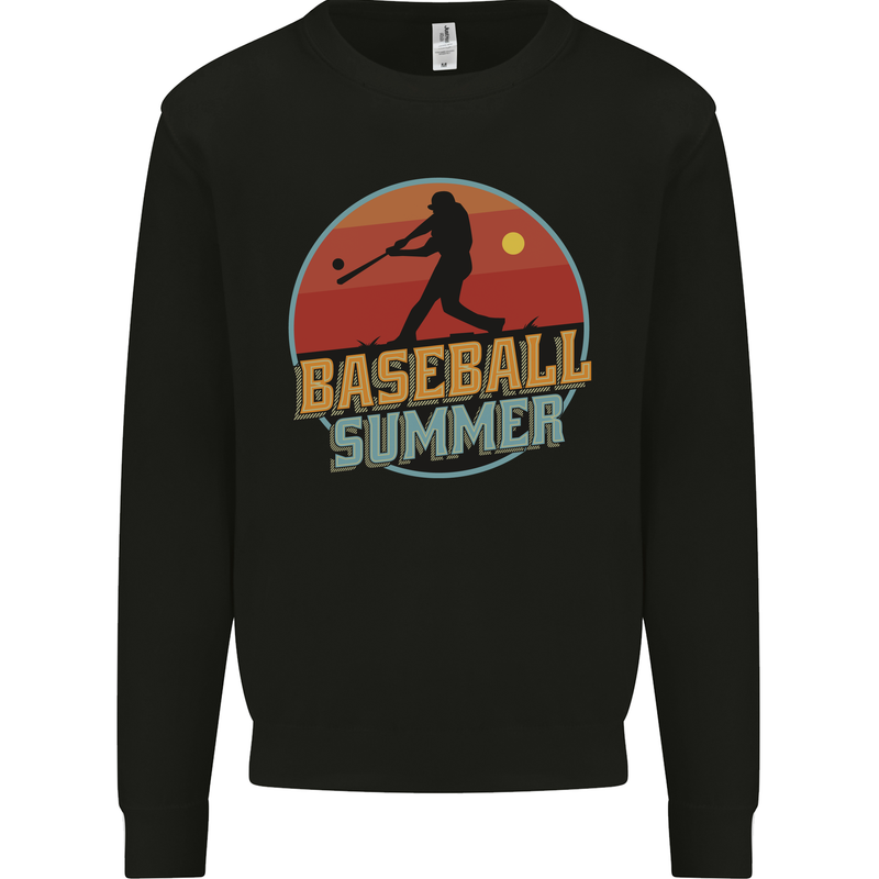 Baseball Summer Mens Sweatshirt Jumper Black