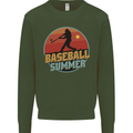 Baseball Summer Mens Sweatshirt Jumper Forest Green