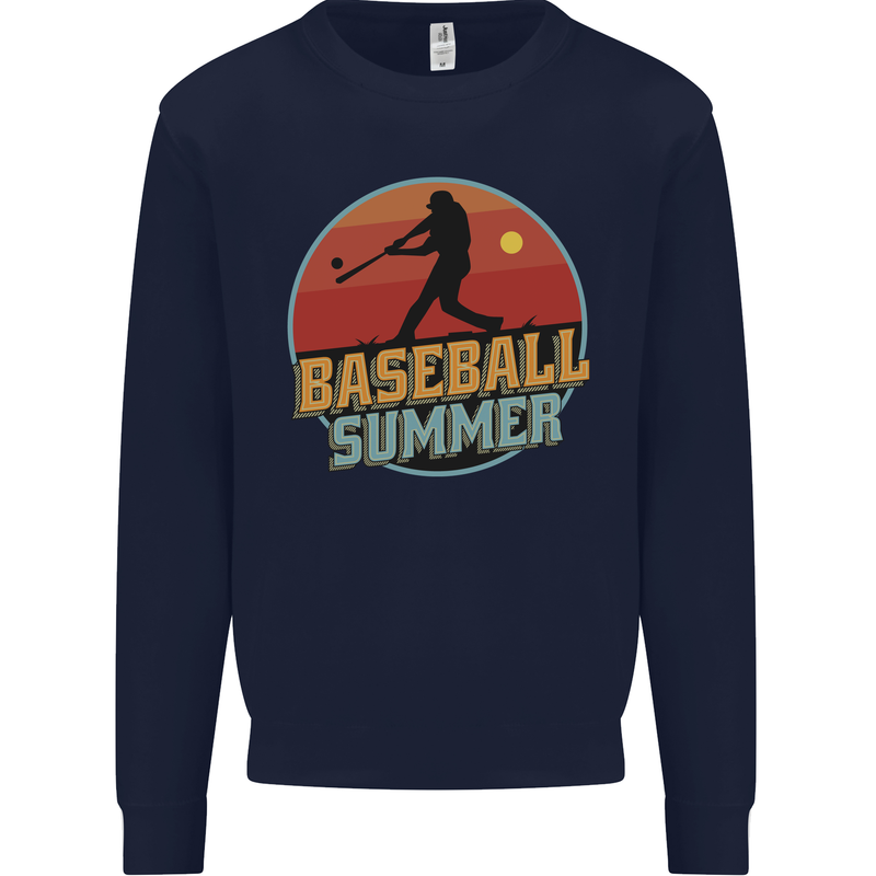 Baseball Summer Mens Sweatshirt Jumper Navy Blue